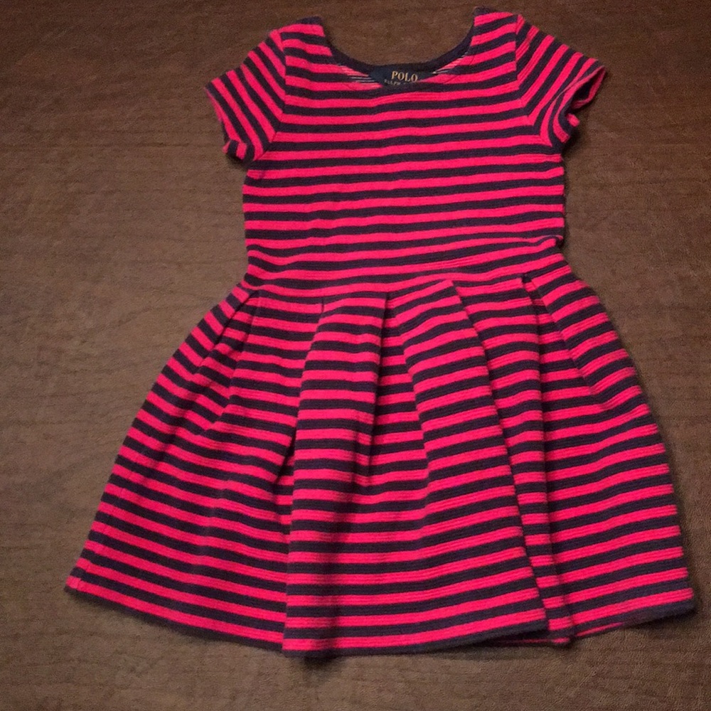 Girls Ralph Lauren dress, Pink and Dark Blue, 4T